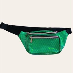 Sojourner Bags Green Mermaid Scale Holographic Fanny Pack